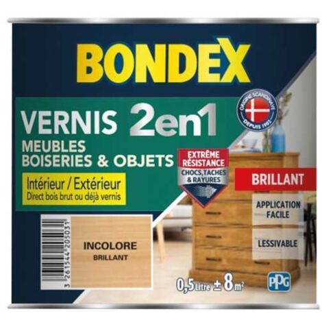 VERNIS INCOLORE BRILLANT 500ML BONDEX - 342089