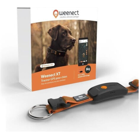 Collare GPS per cani - WEENECT Cane XT - Antenna XL - Impermeabile - Collare Julius-K9 - Funziona con abbonamento - Arancione