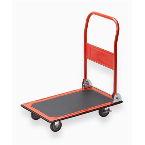 Carrello Pieghevole Portapacchi Da 150 Kg, Piattaforma In Acciaio Con Ruote Da 4 Pollici, Maniglia Girevole, Giallo - 2