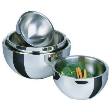 Insalatiera termica - GSW - 30 cm - Acciaio inox - 5,50 L - Coperchio ermetico - Doppia parete (1/5)