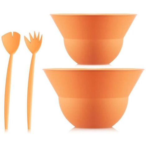 Set di 2 ciotole 3 L e 4,9 L con posate per insalata - BODUM - Topee - Bellini arancione (1/4)