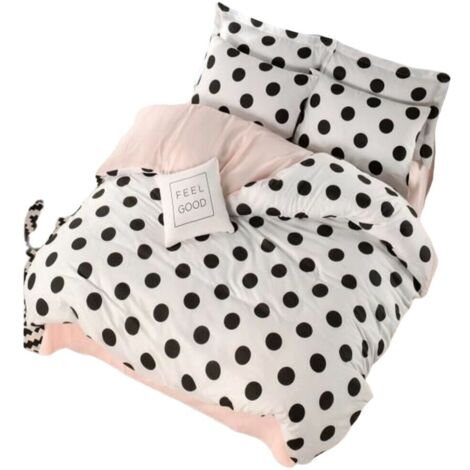 Parure de lit - 1 housse de couette 220 x 240 cm + 2 taies d'oreiller 60 x 60 cm - 65% coton, 35% polyester - Blanc