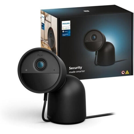 Telecamera cablata con supporto da scrivania - Philips Hue - Secure - HD 1080P - Interno o esterno - Nero (1/5)