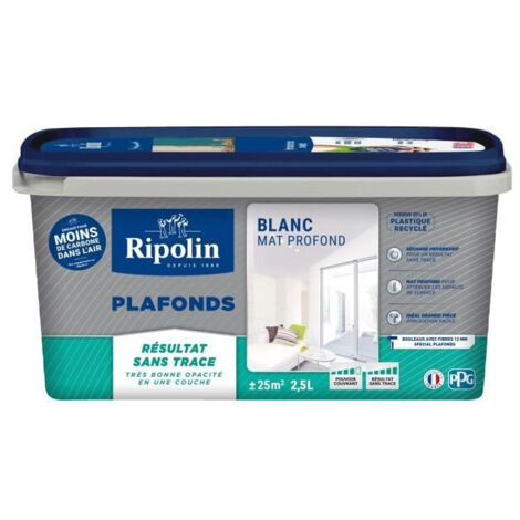 Vernice per soffitti - Bianco opaco - Senza tracce - RIPOLIN - 2,5L