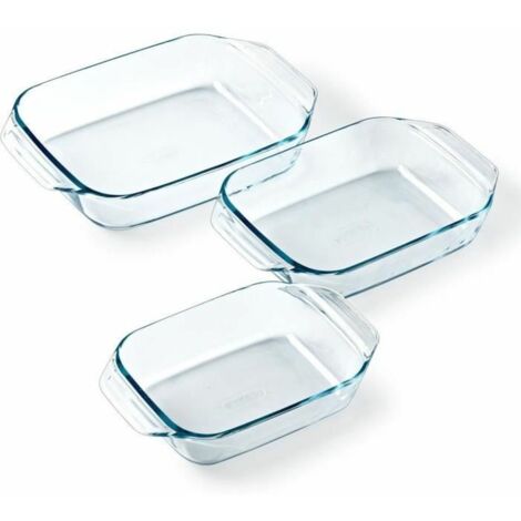 Set da 3 pirofile da forno - PYREX - Vetro - Rettangolari - Irresistibili - 20-25-28 cm (1/5)