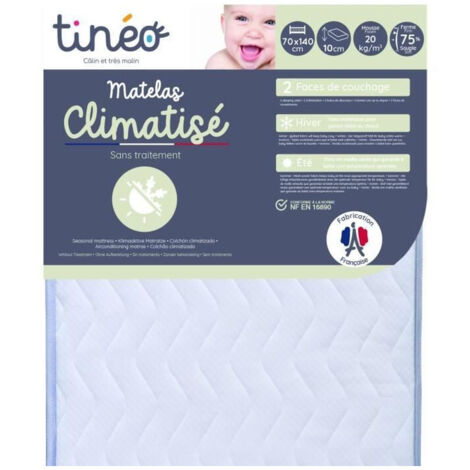 Materasso neonato climatizzato compresso - 70 x 140 cm - Spessore 11 cm - TINEO