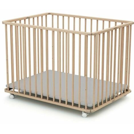 Parc pieghevole rettangolare - WEBABY - CALI - 70 x 100 cm - Fino a 24 mesi - Faggio grezzo