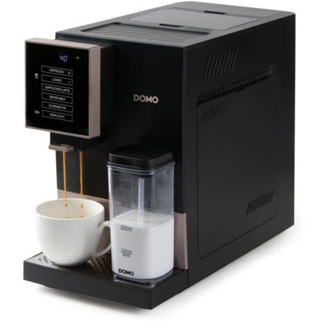 Macchina da espresso automatica con macinacaffè - DOMO - DO743K - 1350 W - 19 bar - 125 g caffè - Nero