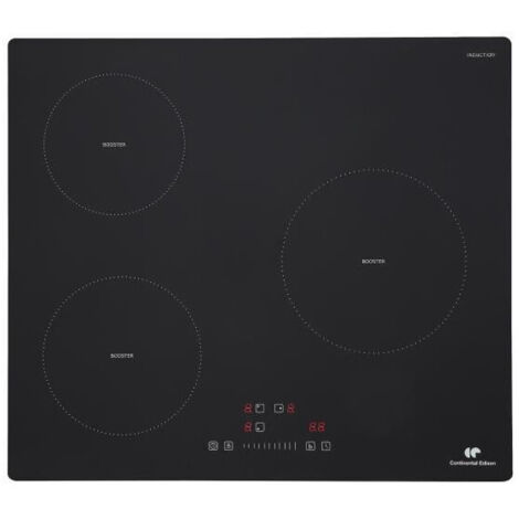 Piastra a induzione 3 fuochi Continental Edison - 3 timer - 3 booster - nero