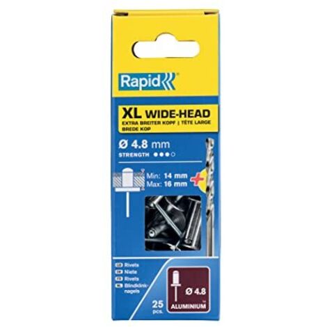Rapid 5000667 XL Rivetti Ø4,8x20 mm, Acciaio