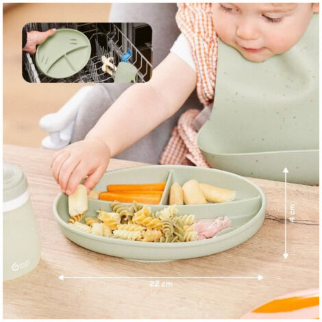 LilLeo Piatto Per Bambini In Silicone Con Ventosa – 3 Scomparti, Antiscivolo, Senza BPA, Lavabile In Lavastoviglie, Dai 6 Mesi - 2