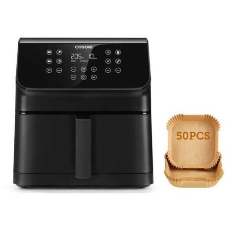 COSORI - Friggitrice ad aria Premium II Chef Edition 6,2 litri nero + Pack 50 carte