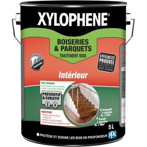 Trattamento interno del legno Xylophene Incolore 5 L boiserie parquet anti insetti termiti champignons