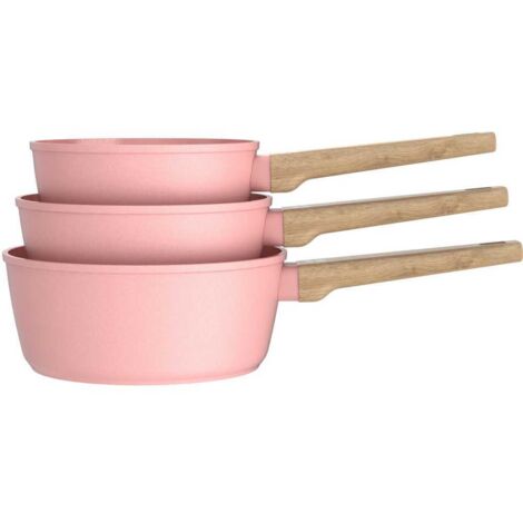 Casseruola Arthur Martin AM0702 Set da 3 pezzi Ø16/18/20 cm Ceramica Rosa