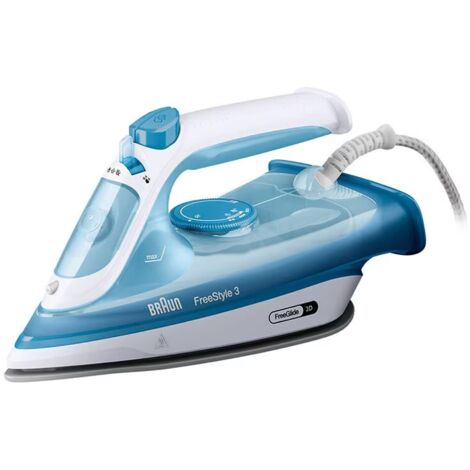 Fer a vapeur BRAUN FI3144 BL FreeStyle 3 - Semelle SuperCeramic - Puissance 2400 W - Vapeur constante 45 g/min
