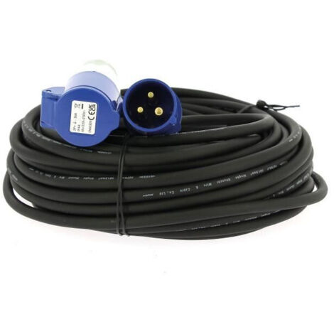 Rallonge secteur - EZA - 25m - Section de câble 1,5 mm² - 220 V - 16 A - CEE17 - Avec sac de transport (1/2)