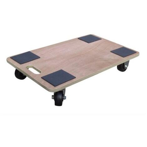 Toolland Carrello per mobili, con rivestimento antiscivolo, 4 piedini, maniglia integrata, 4 ruote piroettanti in gomma, compensato, portata fino a 400 kg, facilmente manovrabile, 10,5 x 65 x 40 cm