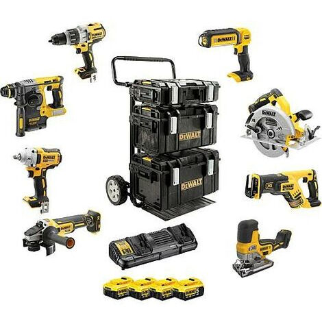 Kit di utensili DEWALT 18V XR Brushless Premium + 4 batterie Li-Ion da 5Ah - DCK856P4