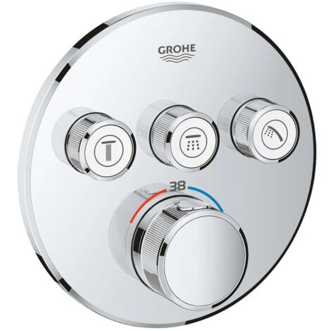 GROHE Miscelatore Termostatico a 3 Vie, Cromo, Rotondo 29121000 (1/5)