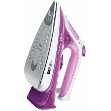 Braun FreeStyle3 FI3124PU Ferro da Stiro con 5 Anni di Assistenza, MODALITA' ECOMODE Risparmio Energetico, Tecnologia FreeGlide 3D, vapore 170g/min, AutoSpegnimento, Serbatoio acqua 270ml, 2700W,Viola