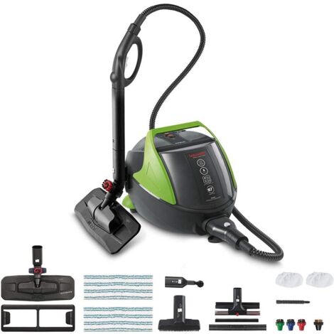 POLTI VAPORETTO Pro 95 Turbo Flexi - Nettoyeur Vapeur Multi-surfaces - 1100 W - 1,3 L - Noir / Vert