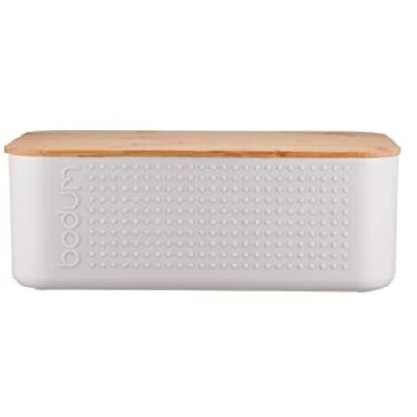 Bodum 11740-913 Scatola per pane piccola bistrot, Plastica, Legno, 19,39 x 29,4 x 10,7 cm, Bianco, Piccola