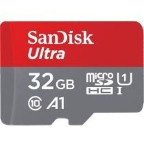 Carte mémoire microSDHC Ultra 32 Go + Adaptateur SD SanDisk Gris et rouge