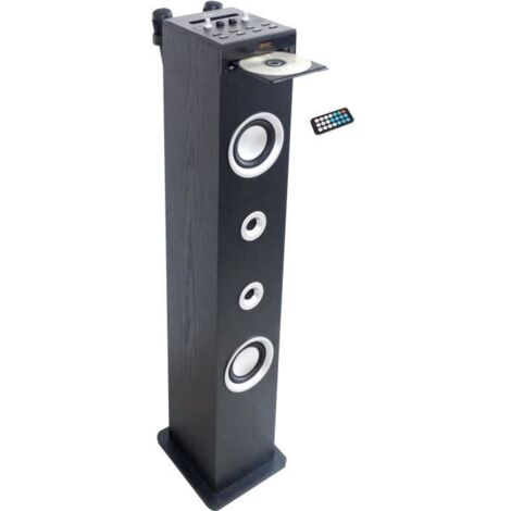 Inovalley HP49CD - Tour de son Bluetooth - Lecteur CD et fonction Karaoké - 100W - Radio FM - Port USB - Entrée aux-in - Noir