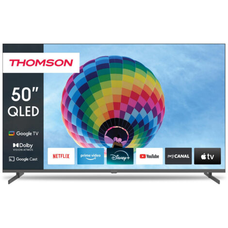 Televisore QLED Thomson 50QG4S14 da 50 pollici (126 cm) 4K Ultra HD HDR10 con Google TV, compatibile con YouTube e Prime Video, con 2 porte HDMI 2.1 e 2 HDMI 2.0, modello 2024 (1/4)
