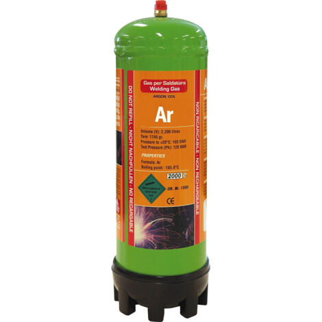 Gys - Bouteille de gaz jetable Argon pur - 2,2 l (vendue par carton de 6)