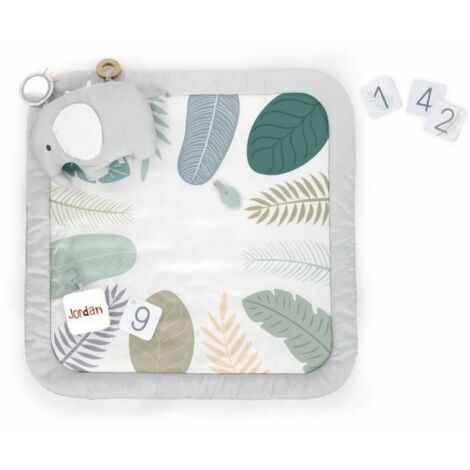 INGENUITY Tappeto da gioco per neonati tutto comfort Piccolo Elefante, 12 schede mese per mese e tabella personalizzabile, regalo per neonati (1/5)