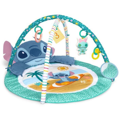 DISNEY BABY - STITCH - Tappeto gioco per neonati, evolutivo, arco con giocattoli sensoriali, peluche, specchio, cuscino Stitch, sonaglio (1/5)