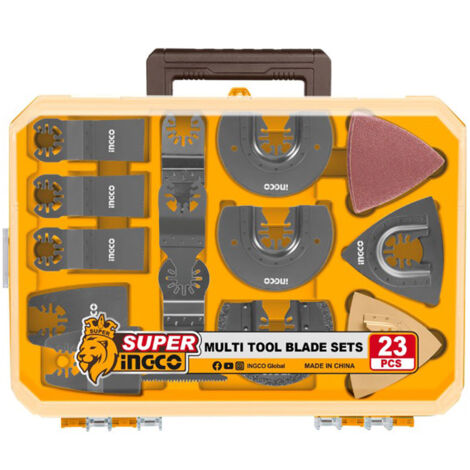 Ingco AKTMT2301 Set 23 pz Carta abrasiva Lame Raspe Raschietti per Utensile Multifunzione