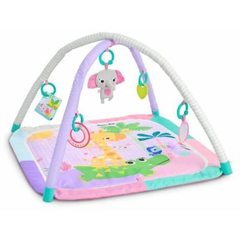 BRIGHT STARTS Tappeto da gioco evolutivo pieghevole per neonati - Giungla Rosa - arco con giocattoli sensoriali e musicali, specchio (1/5)