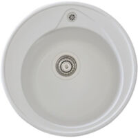 STRADOUR Lavello da incasso RONDA, in SMC BIANCO UNICO - 17, 1 vasca, dim. O 49 cm, scarico manuale