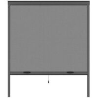 Moustiquaire de fenetre L125 x H145 cm en aluminium gris anthracite - Recoupable en largeur et hauteur