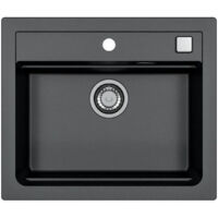 Lavello da cucina STRADOUR ATROX+ da incasso 59 x 50 cm nero opaco 1 vasca composito effetto granito