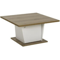 Tavolino da Caffè Diagone Bianco Rovere 69 x 69 x 38 cm