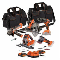 Pack 5 utensili - DUAL POWER - 20 V - Trapano/avvitatore + smerigliatrice angolare + multiutensile oscillante + seghe (circolare, seghetto)