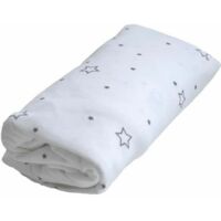 DOMIVA Drap housse impermeable - 160 g/m2 - 60 x 120 cm - Blanc imprime etoile gris