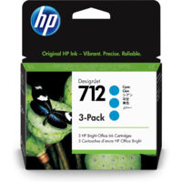 Hp 712 Cartuccia Ink Origianle Ciano per DesignJet T210 / T230 / T250 / T630 / T650 3 Pezzi da 29 ml