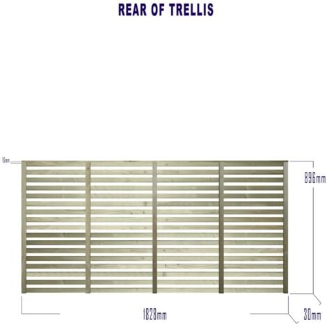 Premier 6x3ft Vogue Modern Horizontal Slatted Trellis Panel