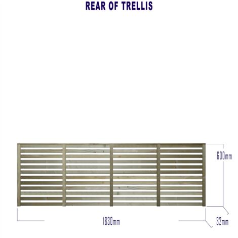 Premier 6ft x 2ft Vogue Horizontal Venetian Slatted Trellis Panel