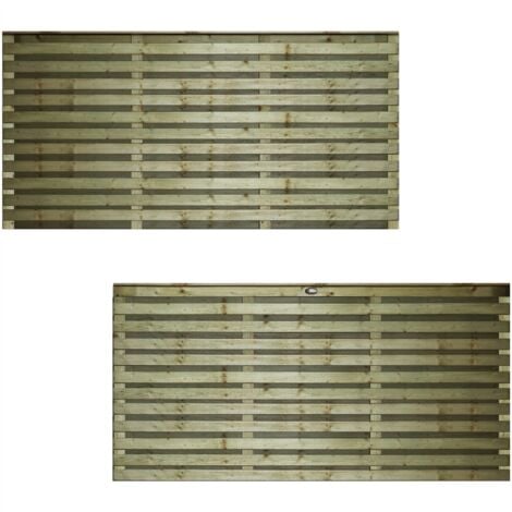 6ft x 3ft ROMAD Double Horizontal Venetian Slatted Fence Panel