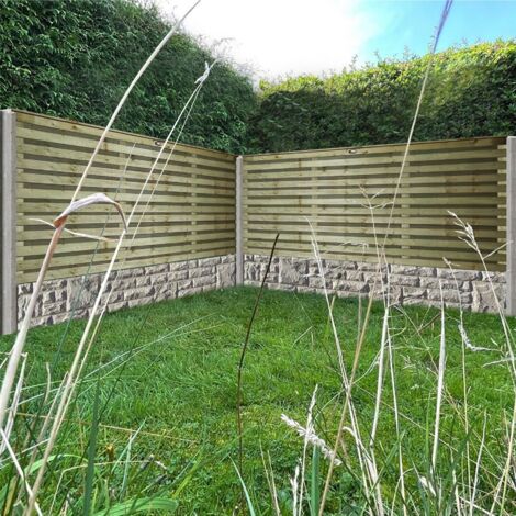 6ft x 3ft ROMAD Double Horizontal Venetian Slatted Fence Panel