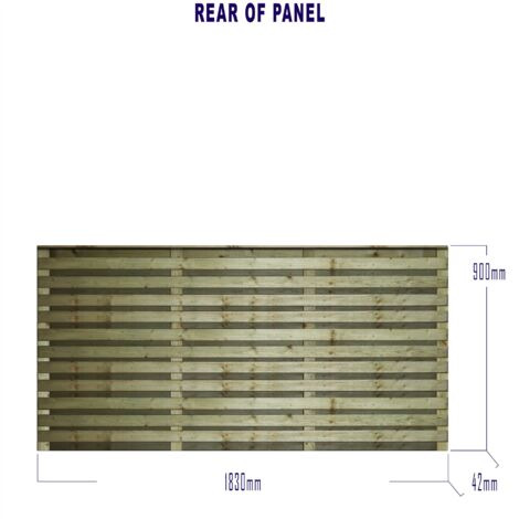 6ft x 3ft ROMAD Double Horizontal Venetian Slatted Fence Panel