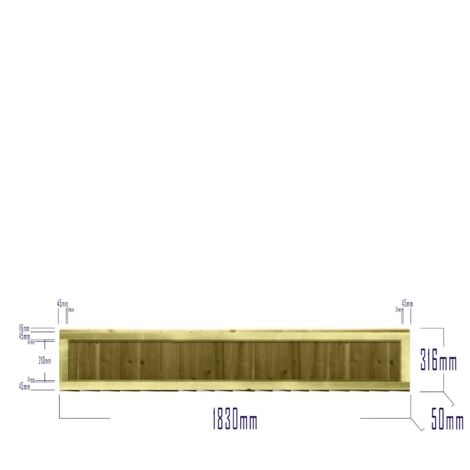 Premier 6ft x 1ft Feather Edge Fully Framed Garden Fence Panel
