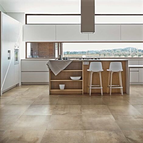 Gres Porcellanato Effetto Cemento Rettificato Naturale 80x80 10 mm Mou Matieres De Rex - Florim