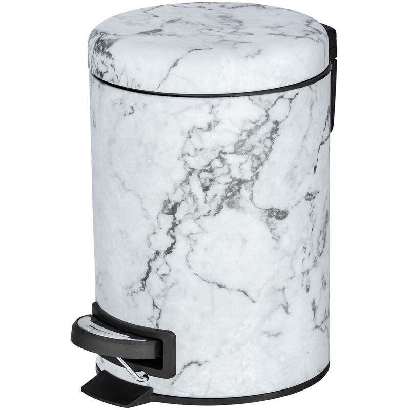 WENKO Cubo de basura con pedal papelera cosméticas cocina baño Onyx 3 ltr.