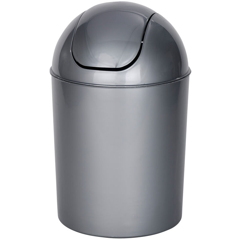 WENKO Canasta, cubo de basura pequeño con tapa y pedal, cubo de basura para  baño con cubo interior extraíble, acero inoxidable, 0.79 galones, 9.84 x